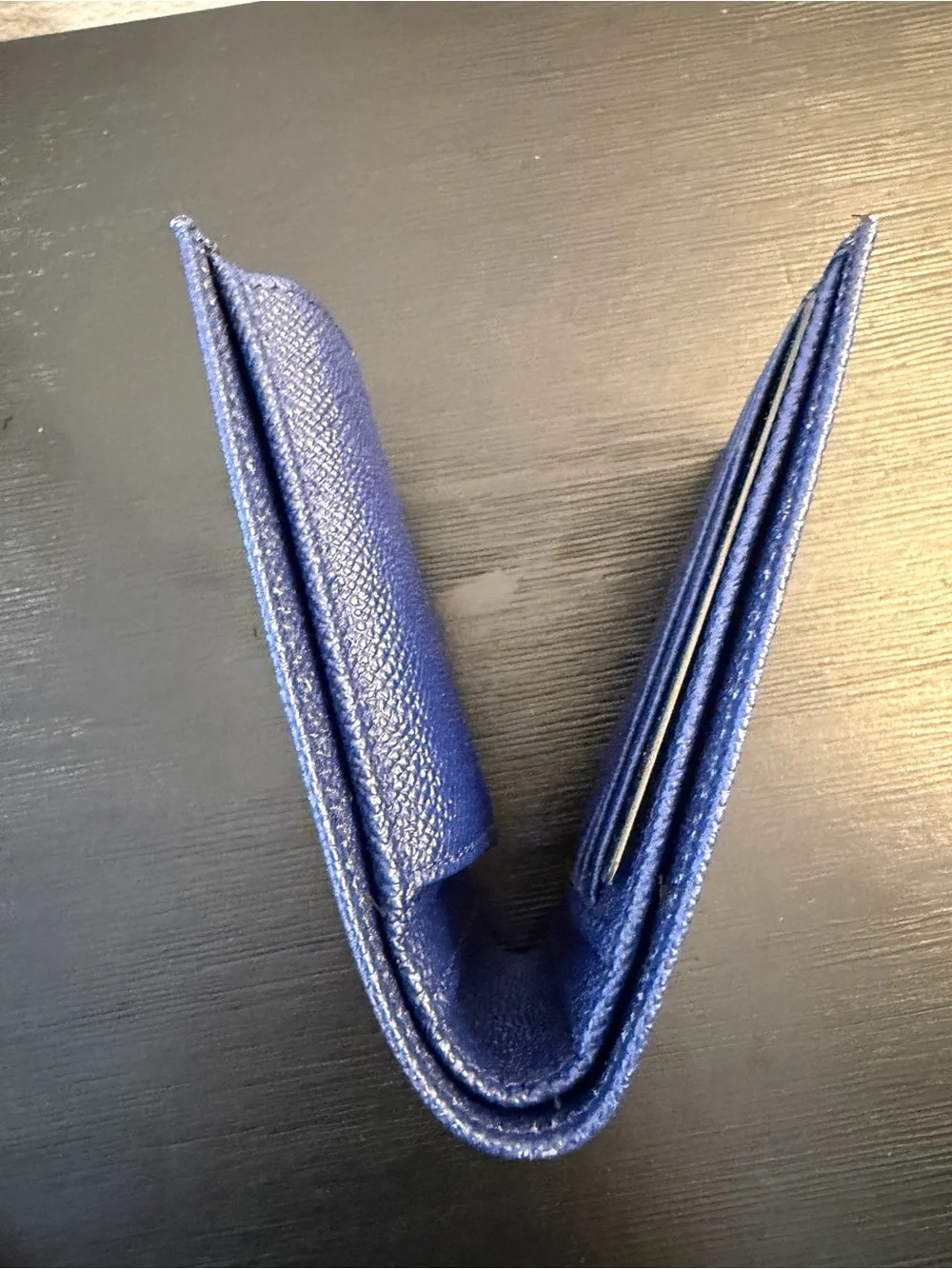 Dolce & Gabbana Blue Textured Leather Bifold Wallet